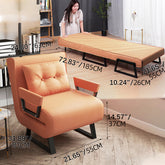 Luxurious Green Leathaire Bed - Vibrant Orange Accents for Modern Decor foltm-1560